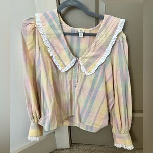 River Island collared stripe blouse